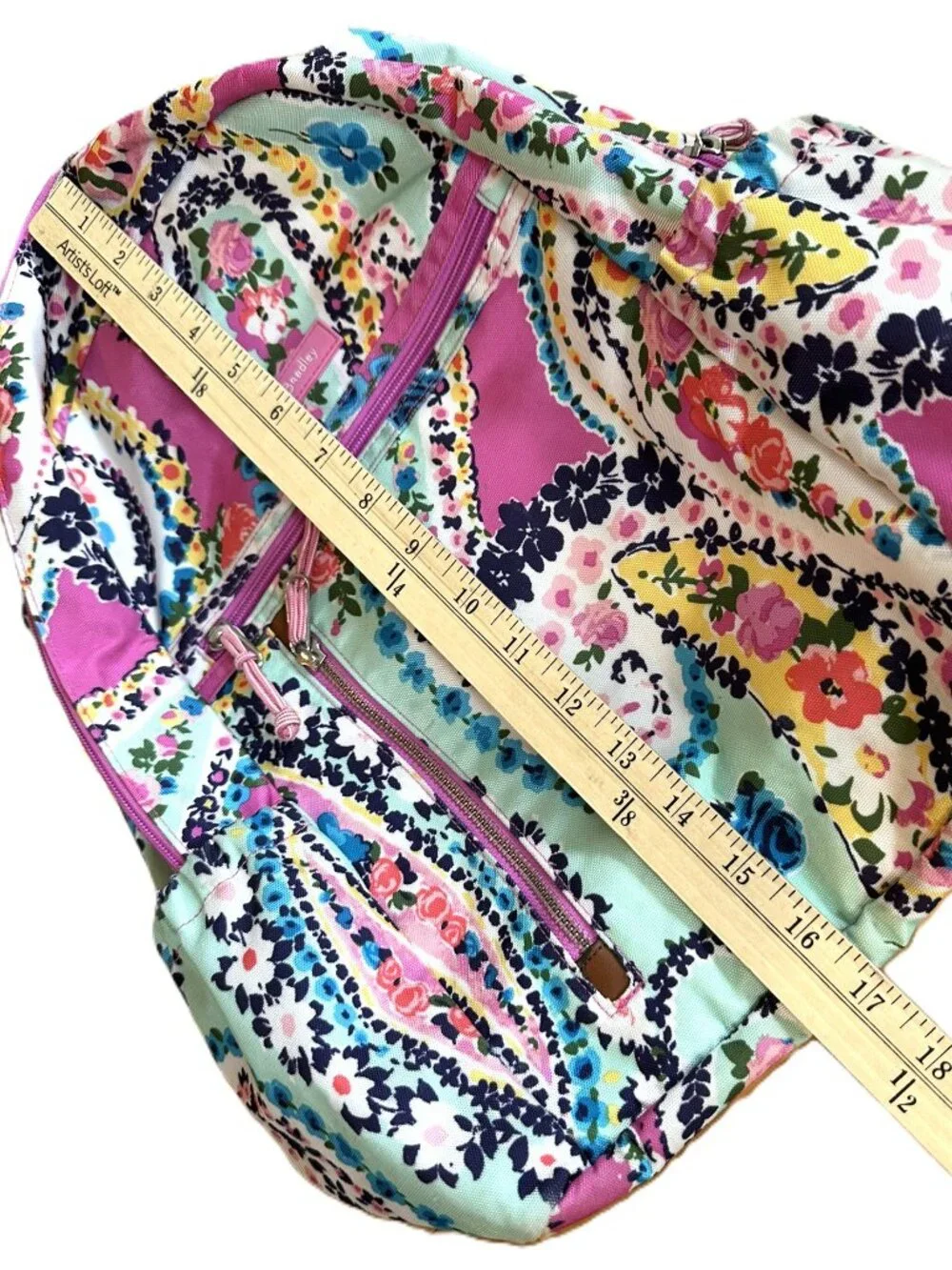 Vera Bradley Wildflower Paisley Backpack Multi Pockets and Laptop Section